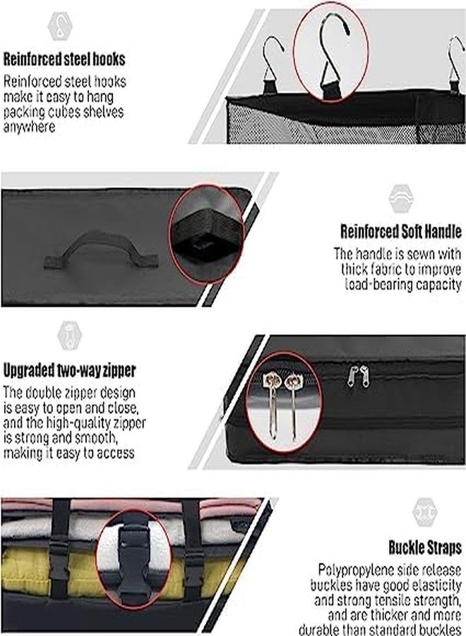 Kitwe منظم أمتعة محمول من كيتوي مزود بأرفف سفر معلقة وحجرة تخزين للملابس المغسولة، وخزانة ملابس معلقة. - Image 4
